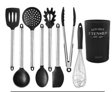 Juego de Utensilios de Cocina de Silicona - Diseño Moderno y Minimalista