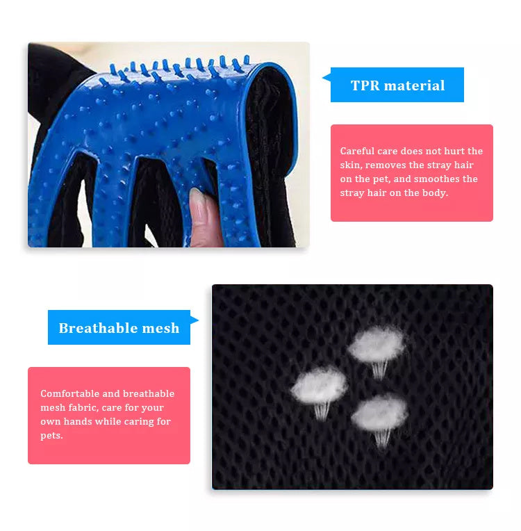 Guantes de Grooming para Mascotas - Limpieza y Cepillado para Perros y Gatos